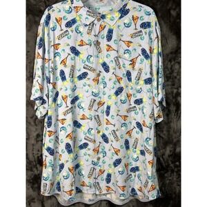 Tommy Bahama XXL Veracruz Cay Tiki Cocktail Hawaiian Camp Shirt Blue